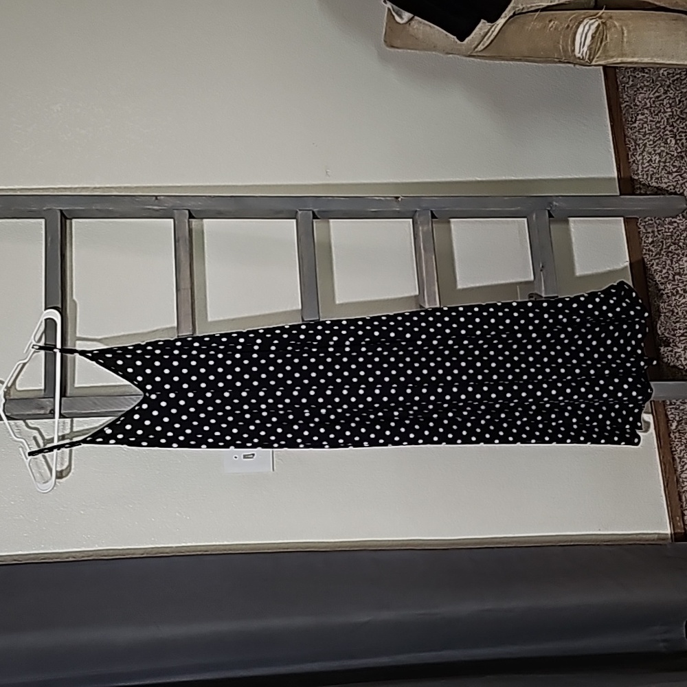 Polkadot Black/White Maxi Dress